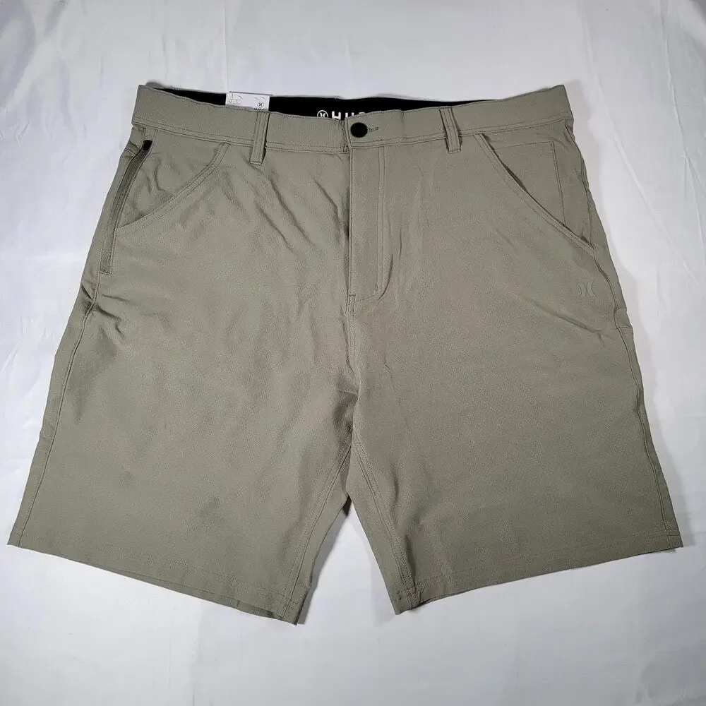 NWT Hurley Trek Hybrid Shorts Mens 38 Olive 4 Way Stretch Water Repellent Hiking